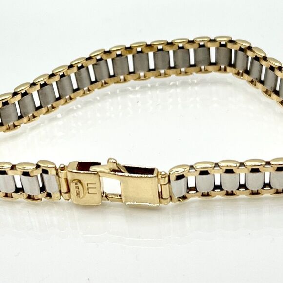 New 14k Italian Gold Men's 8-1/4" Two-Tone Link Bracelet, 18 grams - Picture 9 of 13